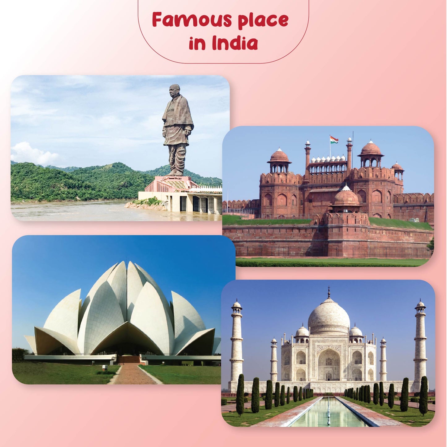 Hungry Brain Famous Places of India Flash Cards