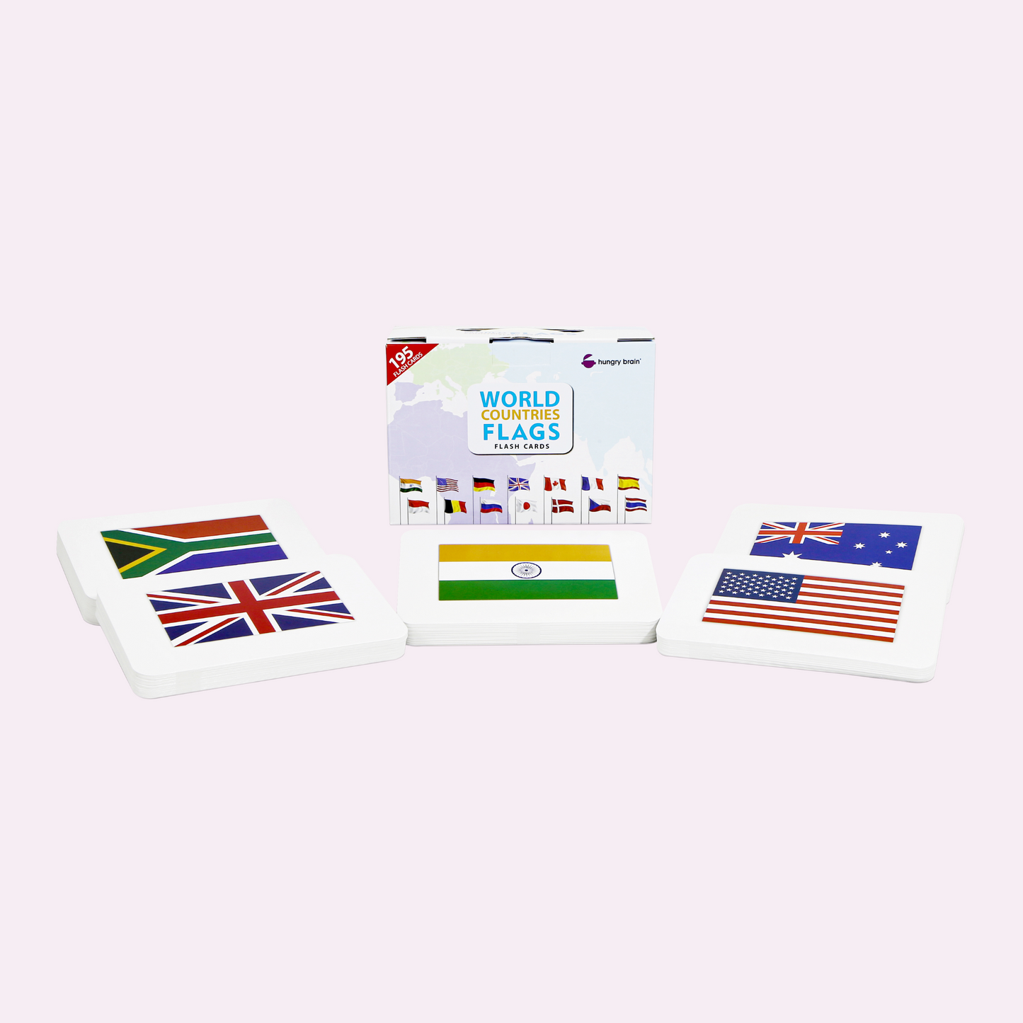 A set of country flag with names flash cards for babies