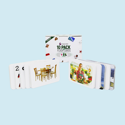 Our set of 10 Pack of flashcards advanced english for baby is great for learning.