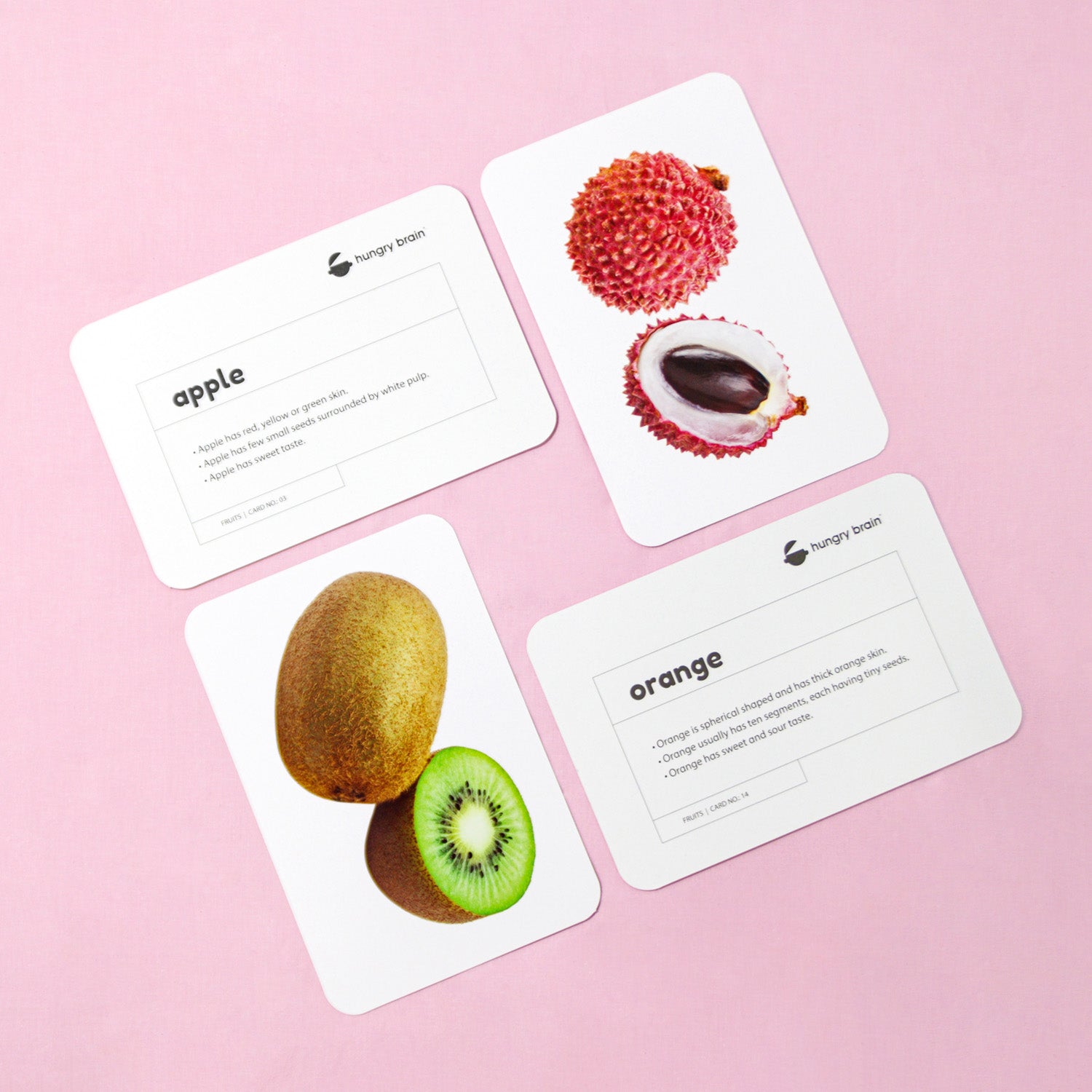 colourful fruits cards for newborn